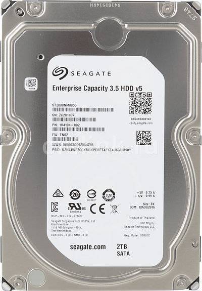 Seagate Жесткий диск SEAGATE Enterprise Capacity , 2Тб, HDD, SATA III, 3.5" ST2000NM0055 