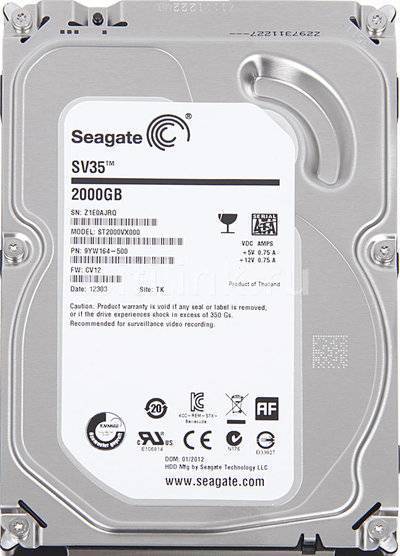 Seagate Жесткий диск SEAGATE SV35 , 2Тб, HDD, SATA III, 3.5" ST2000VX000 