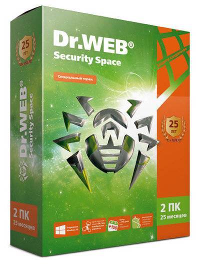 Dr.Web ПО DR.Web Security Space КЗ 2users 25 мес (AHW-B-25M-2-A2) 