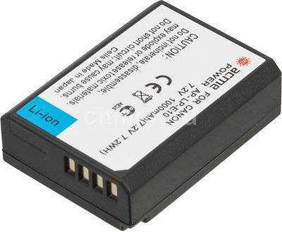 AcmePower Аккумулятор ACMEPOWER , Li-Ion, 7.2В, 1000мAч, для зеркальных камер Canon EOS 1100D/Rebel T3 AP-LP-E10 