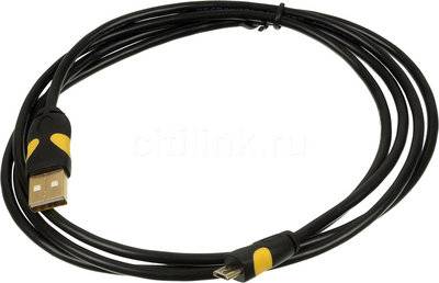 Noname Кабель USB2.0 2A Smooth connector, USB A (m) - micro USB B (m), GOLD , 1.5м, черный Noname 