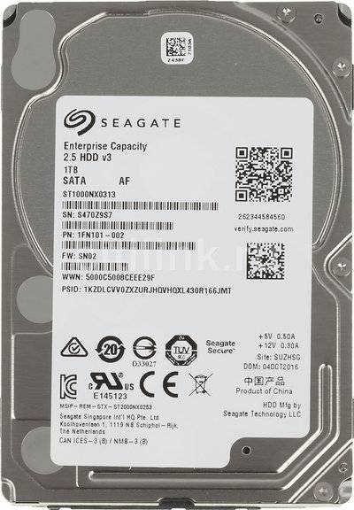 Seagate Жесткий диск SEAGATE Enterprise Capacity , 1Тб, HDD, SATA III, 2.5" ST1000NX0313 