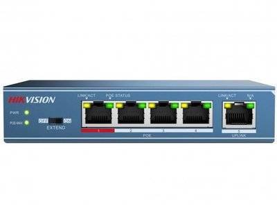 Hikvision Коммутатор Hikvision 5xRJ45 4xPOE DS-3E0105P-E 