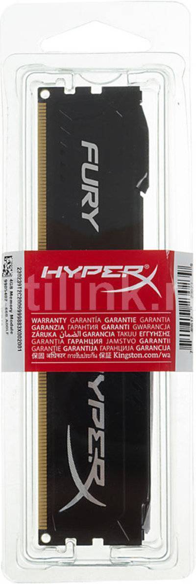 Kingston Модуль памяти KINGSTON HyperX FURY Black DDR3 - 4Гб 1333, DIMM, Ret HX313C9FB/4 