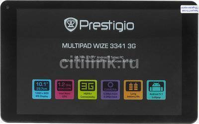 Prestigio Планшет PRESTIGIO MultiPad Wize 3341 3G, 1.5Гб, 8GB, 3G, Android 5.1 черный [s2pmt33413gccis] 