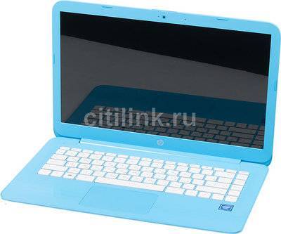 HP Ноутбук HP Stream 14-ax000ur, 14", Intel Celeron N3050, 1.6ГГц, 2Гб, 32Гб SSD, Intel HD Graphics , Windows 10, голубой [y3v10ea] 