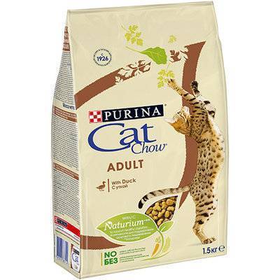 CAT CHOW Корм для кошек CAT CHOW Утка, сух. 1,5кг 