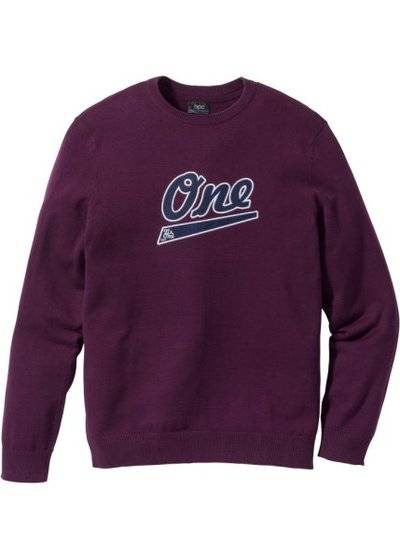 bonprix Пуловер Regular Fit (темно-лиловый) bonprix 96271595