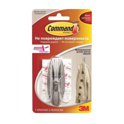 Command Крючок самоклеющийся Command 17081CHR 