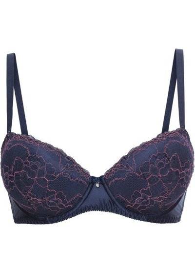 bonprix Бюстгальтер, чашка D (темно-синий/розовое дерево) bonprix 93939595