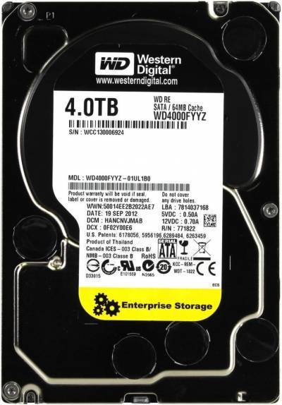 WD Жесткий диск WD RE 4TB WD4000FYYZ WD4000FYYZ