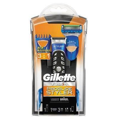 Gillette Стайлер Gillette , с 1 кассетой + 3 насадки для моделирования бороды и усов Fusion ProGlide Styler 
