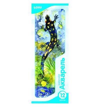 LORI Краски акварельные Lori с кистью 12 цветов Ак-004/01