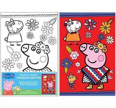 Peppa Pig Роспись по холсту Peppa Pig Свинка Пеппа Праздник цветов 30520