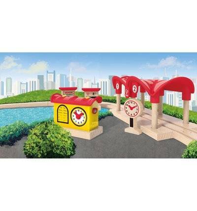 Hape Дополнительный набор для железной дороги Hape Здания и сооружения Станция Е3702