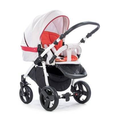 TUTIS Коляска 3 в 1 Tutis New To-To, цвет: молочный/красный 593446