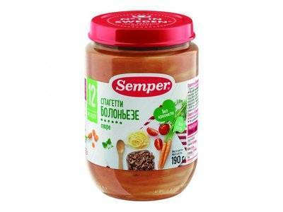 Semper Пюре Semper Спагетти Болоньезе 190 г 