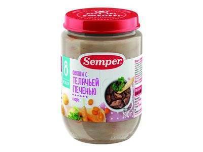 Semper Пюре Semper Овощи с телячьей печенью 190 г 