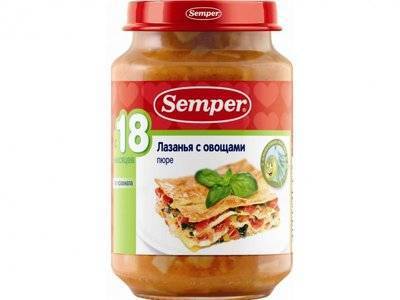 Semper Пюре Semper Лазанья с овощами 190 г 