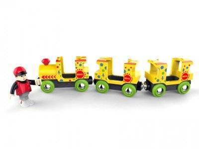 BRIO Игрушка из дерева BRIO, Паровозик Парк развлечений, 4 элемента 33741