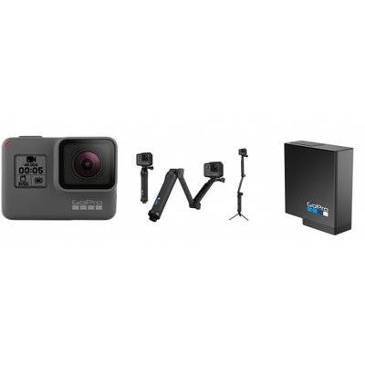 GoPro Набор GoPro HERO5 Black Экшн-камера + AFAEM-001 Монопод-штатив + Сменный аккумулятор для HERO5/6 AABAT-001-RU 