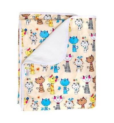 GlorYes Пеленка GlorYes Коты На Бежевом 80х68 см, 1 шт Nap-Prf-9