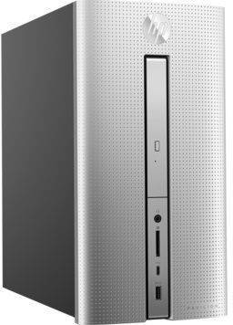HP Компьютер HP Pavilion 570-p009ur, Intel Core i3 7100, DDR4 8Гб, 256Гб(SSD), Intel HD Graphics 630, DVD-RW, Free DOS 2.0, серебристый [2cw87ea] 