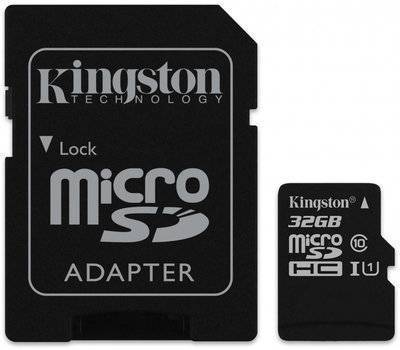 Kingston Карта памяти Kingston Canvas Select microSD 32GB + адаптер SDCS/32GB