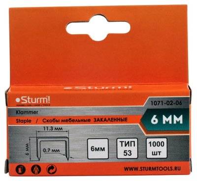 Sturm! Скобы для степлера Sturm! 1071-02-06 