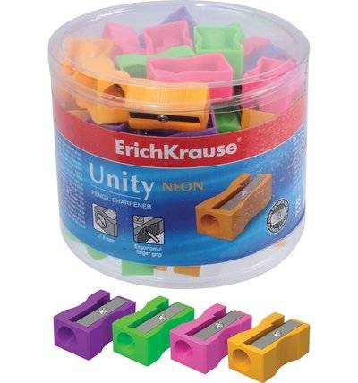 Erich Krause Точилка Erich Krause 1 отв. пласт. Unity Neon 38013