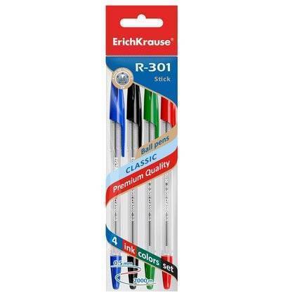 Erich Krause Набор ручек шариковых Erich Krause R-301 Classic Stick 1.0 4 шт. 44593