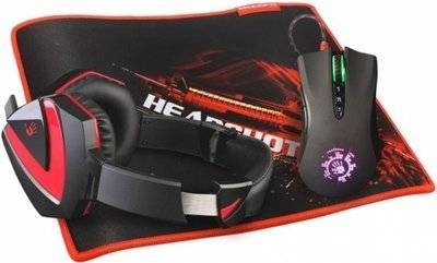 A4Tech Игровой набор A4TECH наушники G500 + мышь A91 + коврик B-072 