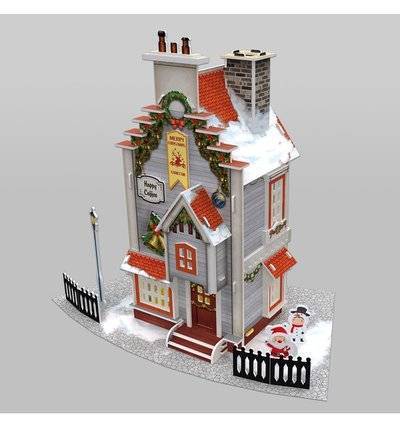 CubicFun 3D Пазл CubicFun Рождественский коттедж 2 3D-пазл "Новогодняя кофейня" (с LED-подсветкой) P802h