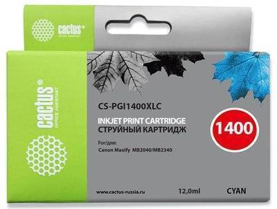 CACTUS Картридж Cactus CS-PGI1400XLC синий CS-PGI1400XLC