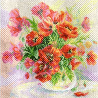 Матренин Посад 1732 Букет маков - рисунок на канве (МП) Матренин Посад