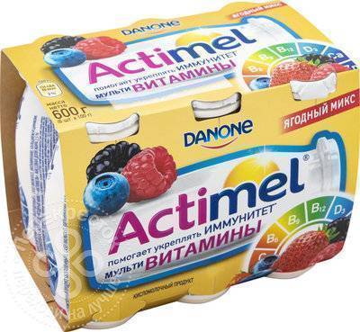 Danone Напиток Actimel Мультивитамины Ягодный микс 2.5% 100г Danone 