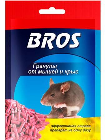Bros Средство BROS Гранулы от мышей и крыс 90г, пакет, 0.09 кг, 0.09 л 