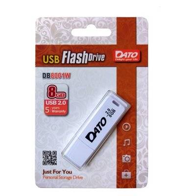 DATO Флешка USB DATO DB8001 8Гб, USB2.0, белый [db8001w-08g] DB8001W-08G
