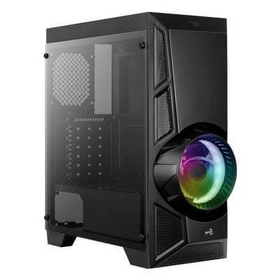 Aerocool Корпус ATX AEROCOOL Aero Engine RGB-G-BK-v2, Midi-Tower, без БП, черный ACCM-PV16013.11 