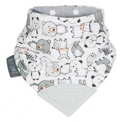 Cheeky Chompers Нагрудник Cheeky Chompers Neckerchew с грызунком премиум Звери на белом фоне 054