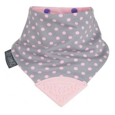 Cheeky Chompers Нагрудник Cheeky Chompers Neckerchew с грызунком премиум Розовый горошек 007