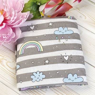 Amarobaby Amarobaby Пододеяльник Радуга 147 х 112 см, цвет: серый/белый AMARO-5201-R