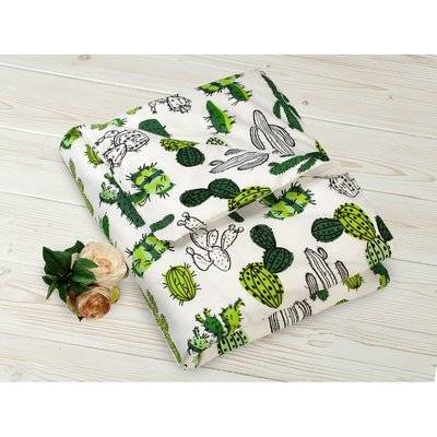 Amarobaby Amarobaby Пододеяльник Кактусы 147 х 112 см, цвет: белый AMARO-5201-K
