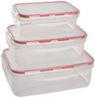 Giaretti Набор контейнеров Giaretti Clipso 0,5 л/1 л/1,5 л, прямоугольные, черри GR1846ЧЕРИ