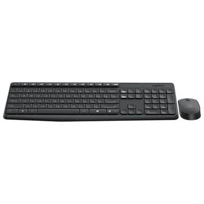 Logitech Комплект клавиатура и мышь Logitech MK235 Wireless Keyboard and Mouse Black USB 