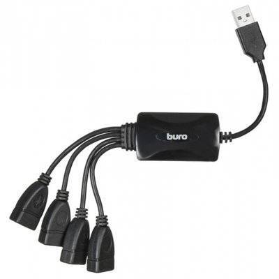Buro USB-концентратор Buro BU-HUB4-0.3-U2.0-Splitter, разъемов: 4 
