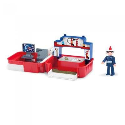 Efko Игровой набор Efko пожарная станция с фигуркой пожарного, в чемоданчике Раскладывающийся игровой набор Пожарная станция с аксессуарами и фигуркой пожарного 32218EF-CH