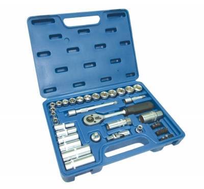 Santool Набор торцевых головок с принадлежностями в пластиковом кейсе, 39 предметов Santool 110302-039