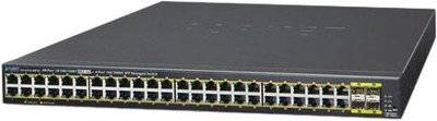 Planet Коммутатор PoE Planet управляемый, IPv6/IPv4, 48xGE 802.3at POE+ 4x100/1000X SFP (440W) GS-4210-48P4S 