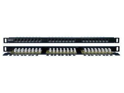 Hyperline Патч-панель Hyperline 19", 1U, Cat 6, 48 портов RJ45 (8p8c), неэкранированная, Dual IDC (110/KRONE) PPHD-19-48-8P8C-C6-110D 